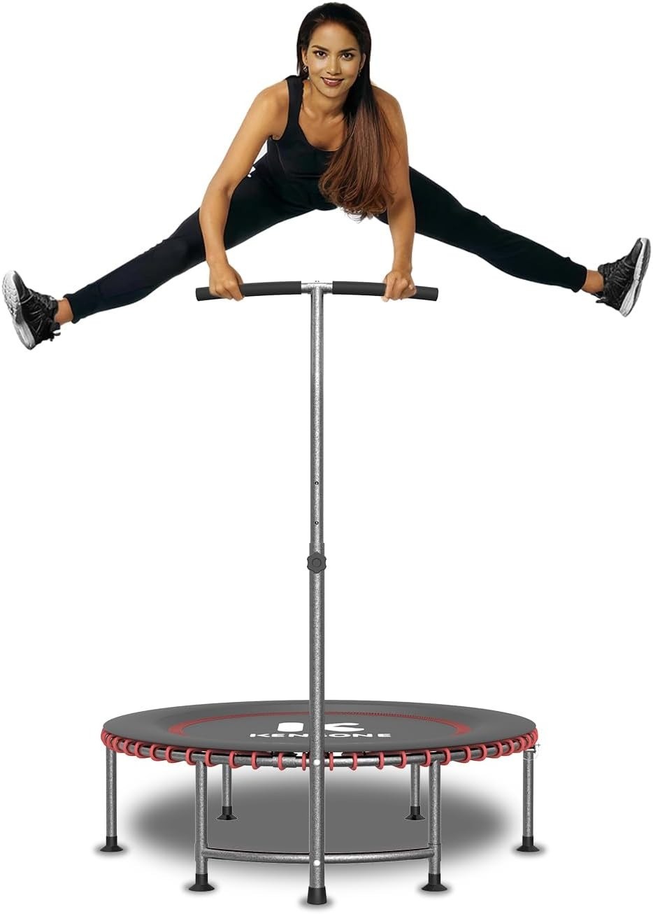 Fitness rebounder with support handle