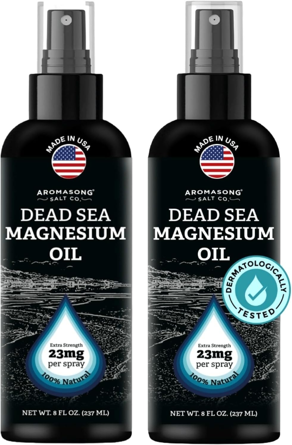 Two bottles of Dead Sea magnesium oil spray