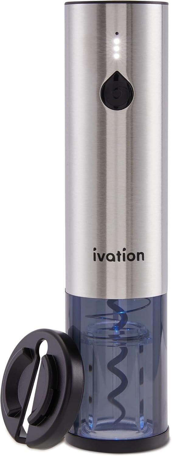 Silver electric wine opener