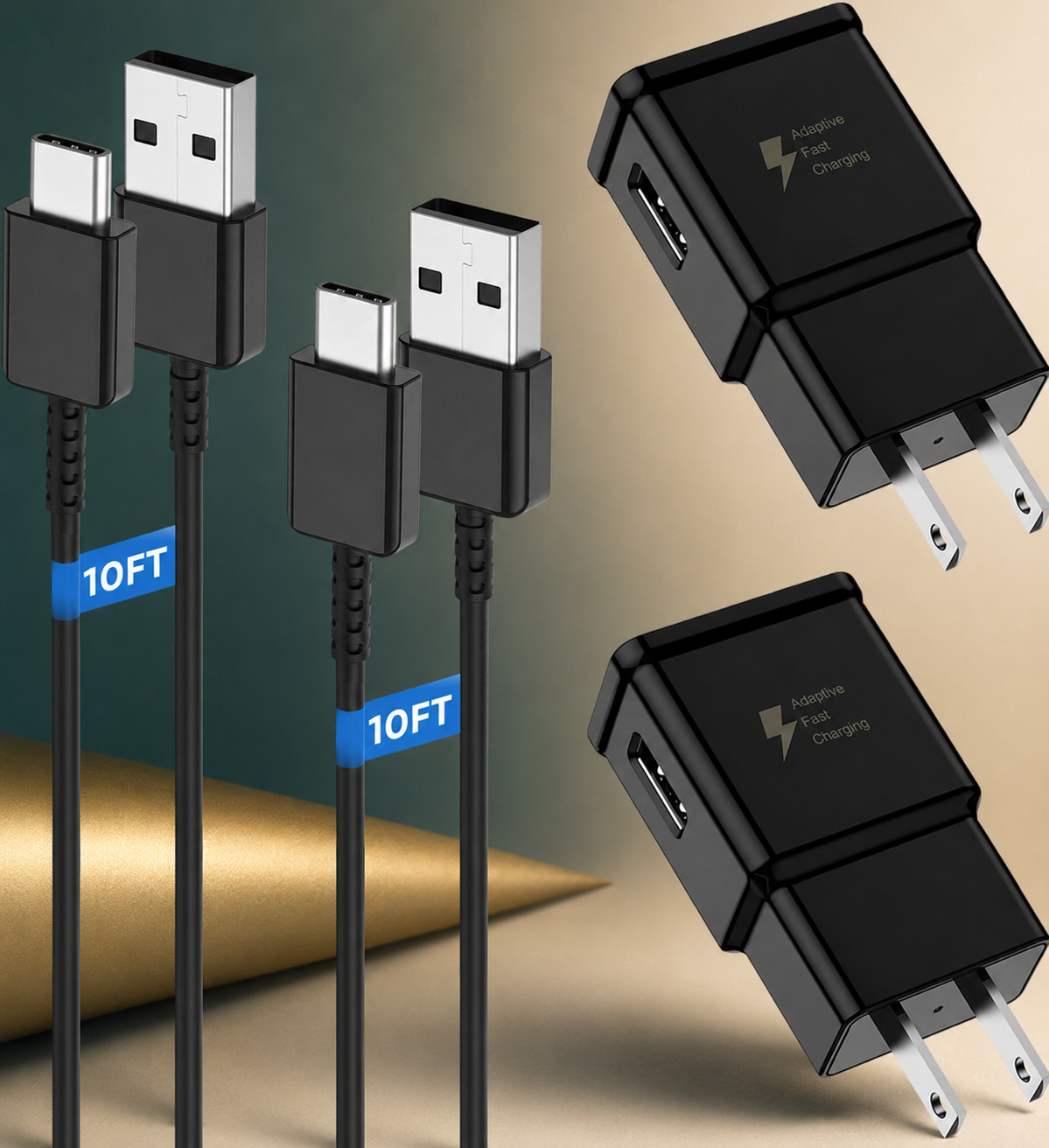 Extra-long charging cables and wall adapters